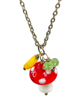 Load image into Gallery viewer, Bronze chain with glass mushroom pendant - momola