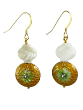 Load image into Gallery viewer, Romance of the Raj - Vintage look distressed enamel beads earrings - momola