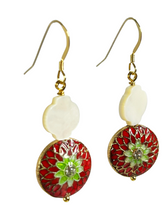 Load image into Gallery viewer, Romance of the Raj - Vintage look distressed enamel beads earrings - momola