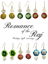 Load image into Gallery viewer, Romance of the Raj - Vintage look distressed enamel beads earrings - momola