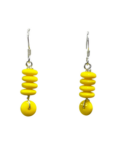 Yellow Glass beads earrings - momola